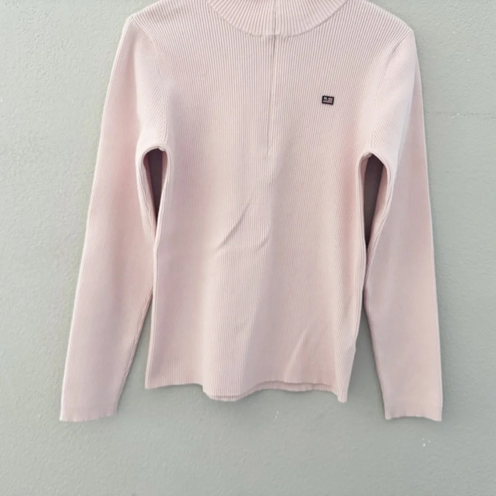 Vintage Ralph Lauren Polo Jeans Ribbed Mock Zip Sweater RL USA Flag Patch Y2K 90 - Picture 7 of 12